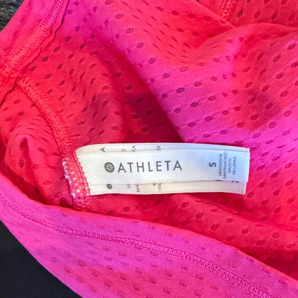 Athleta Women's Pink Performance Tank & Black Leggings Set - Picture 4 of 8
